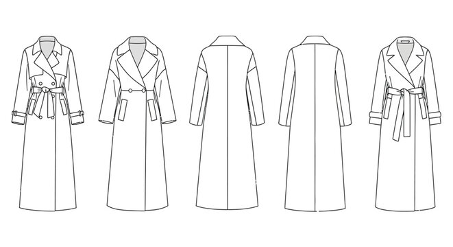 Detailed drawings of long coats.