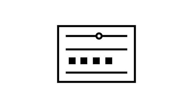 Minimalist Black Settings Interface Icon with Moving Sliders on White Background