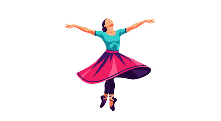 Graceful ballerina performing in a beautiful dance pose © Konco