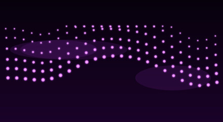 Glowing purple dots in dark background with neon lighting for futuristic design © JAHIDUL STOCK