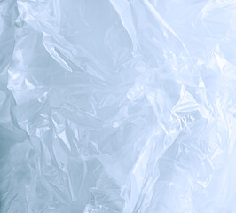 Obraz premium Abstract background plastic bag wihte vacuum cling foil wrinkle texture wall crumpled film foil overlay seal wrap polyethyene packaging frame material industry wrinkle template ecosystem environment