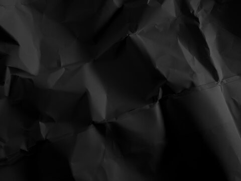 Paper crumpled background texture black wall abstract dark design wrinkled old wheat folder poster, art retro card grunge stone concrete wallpaper board cavas surface creased torn rough