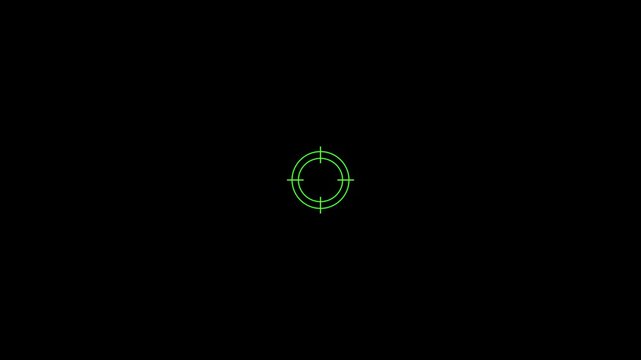 Animated Green Target Crosshair HUD Element on Black Background