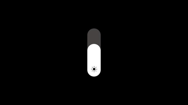 Animated Vertical Brightness Control Slider Icon with Sun Symbol