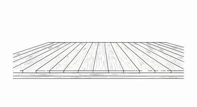 A perspective view of a wooden floor with a repeating plank pattern