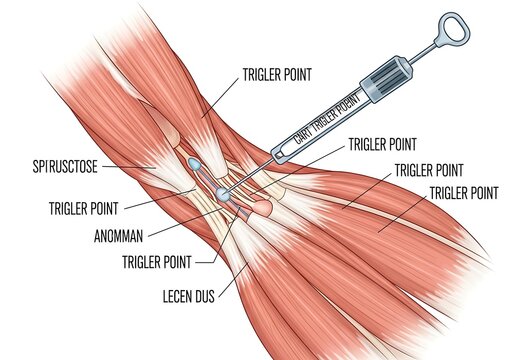 Detailed Illustration of Human Arm Muscles and Tendons Anatomy.
