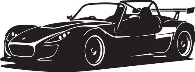 Obraz premium Black sports car, convertible, vector illustration, racing car design, sleek automobile