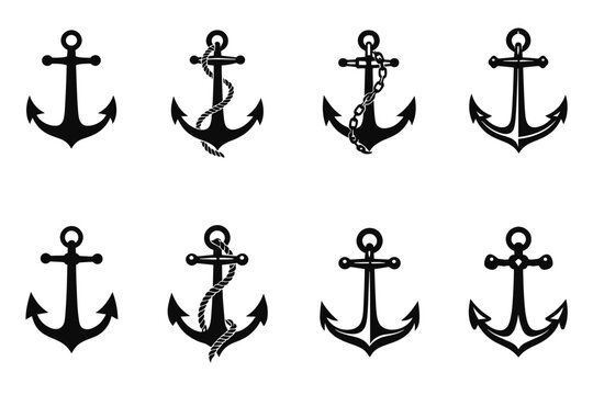  Anchor Silhouette Vector Illustration