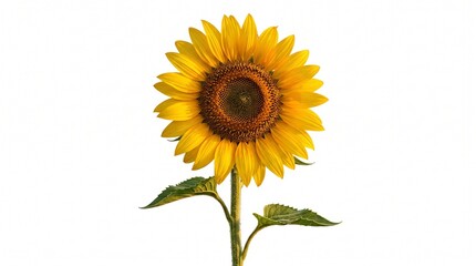 Obraz premium Cinematic Sunflower Clipart Isolated on White Background