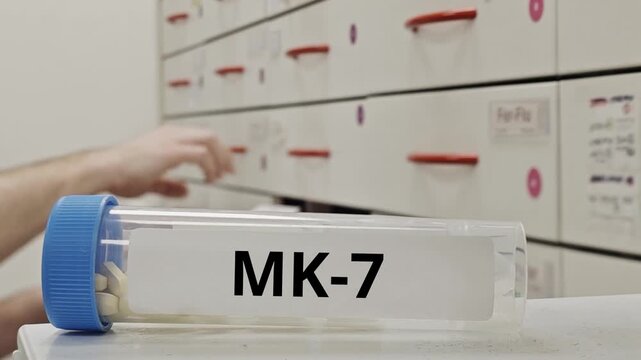 MK-7 tablets used to support long term bone and cardiovascular health a long chain vitamin K2 form