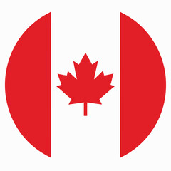 Obraz premium canadian flag in circular shape with red and white colors