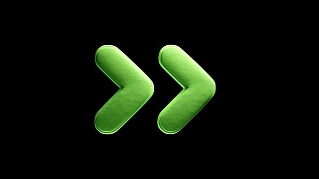 A video showcasing green arrow icons on a black background