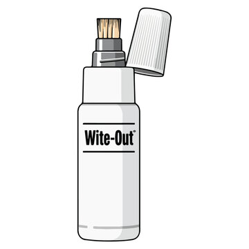 Correction Fluid Bottle Flat Vector Illustration