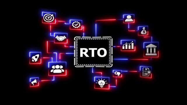 Business rto acronym concept with glowing elements.