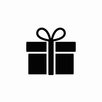 Wrapped gift box with ribbon icon for presents, surprises and promotions