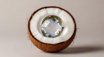Fototapeta premium coconut on a white background