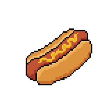 hot dog png image, Pixel art style hot dog, hot dog, Pixel art style hot dog image 8 bit, 16 bit, 32 bit