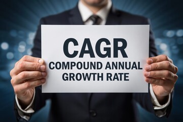 Obraz premium Financial Analyst Explaining CAGR Growth Metric