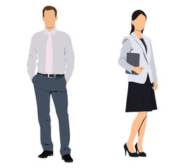 Fototapeta premium Business team. Vector illustration of male and female business personal.