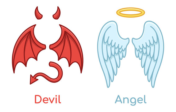 Angel and devil wing halo horn tail costume set heaven hell