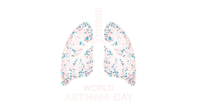 World Asthma Day Lungs Illustration for Healthcare Awareness Campaigns and Medical Education