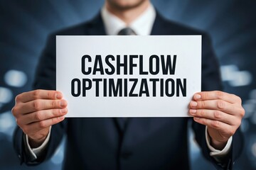 Obraz premium Financial manager holding a sign about Cashflow Optimization