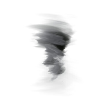 3D rendered tornado overlay isolated on a transparent background with the light casting from a certain direction 