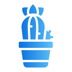 Fototapeta premium Flowering cactus Line Gradient Icon