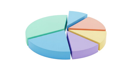 Fototapeta premium 3D Colorful Pie Chart with Gradient Segments
