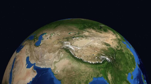 A captivating journey around planet earth, zooming into dublin, ireland at night, illuminating european cities and country borders.