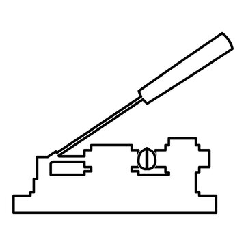 Nut cracker nutcracker contour outline line icon black color vector illustration image thin flat style