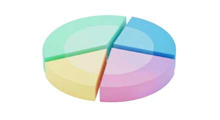Fototapeta premium Modern 3D Pie Chart with Gradient Segments