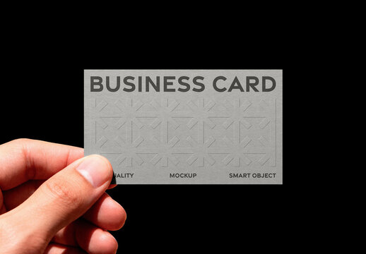 Business Card Mockup &ndash; Embossed Branding Stationery Presentation (PSD)