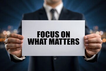 Obraz premium Businessman Advising to Focus On What Matters Most