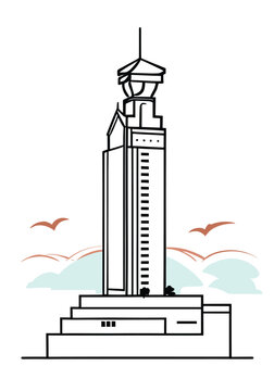vector illustration of an old building