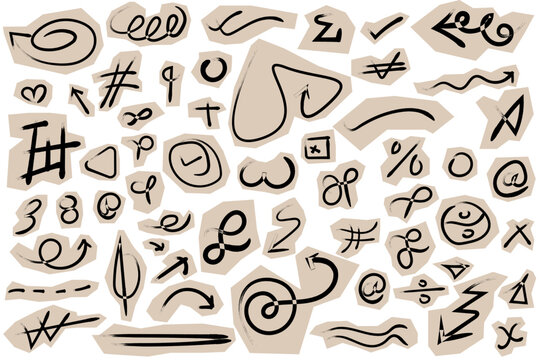 Collection of Hand-drawn doodle. Arrows - Directional and Decorative Elements.