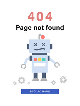 ロボットのエラー画面のUIイラスト
