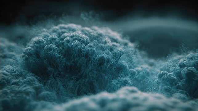 Microscopic organic texture featuring abstract blue cells