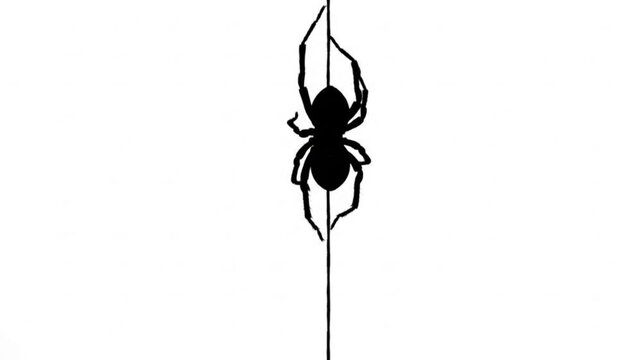 spider hanging down on a thread video