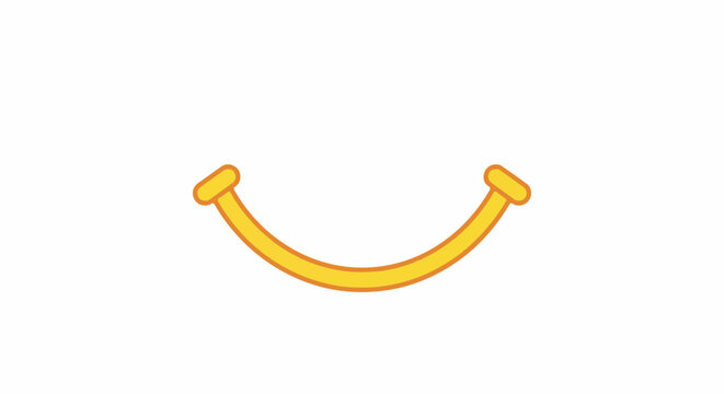 A simple, stylized curved line representing a smile in yellow