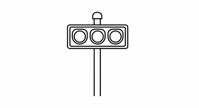 A simple outline drawing of a traffic light with three circles