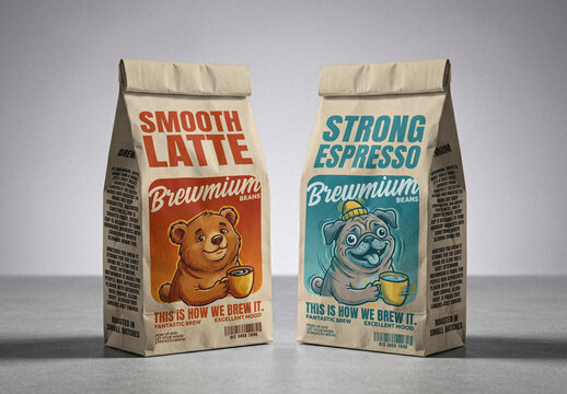 Kraft Coffee Pouch Mockup