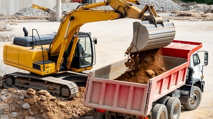 Fototapeta premium excavator on a construction site