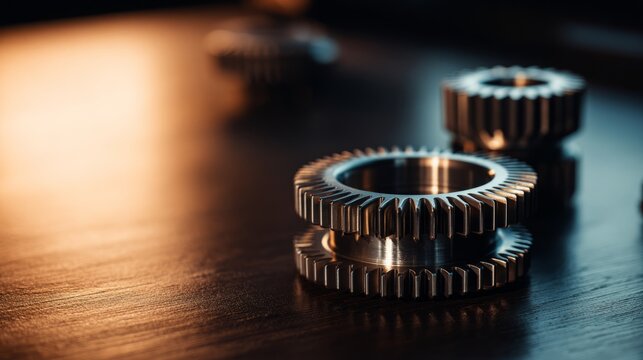 cogs. An abstract composition of mechanical gears on a gradient background, symbolizing business concepts. pitch deck slides.
