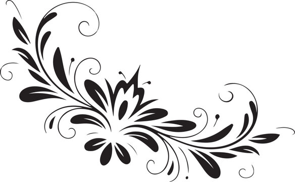ornament floral leaf pattern border flourish vector illustration