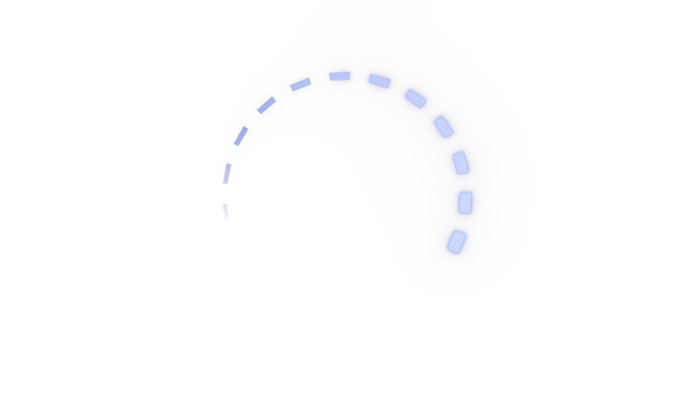 Light blue dotted semicircle arc loading indicator on white background