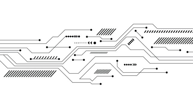 Abstract circuit board pattern, digital technology background, futuristic electronic network lines vector illustration