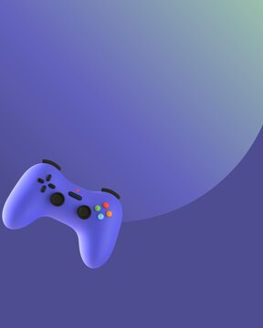 Minimal Gaming Controller on Gradient Background