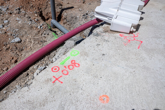 Underground utility project with spray paint references The Concept of development