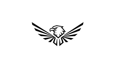 Fototapeta premium Simple Modern Eagle Logo Vector with Geometric Bird Head Minimal Branding Design